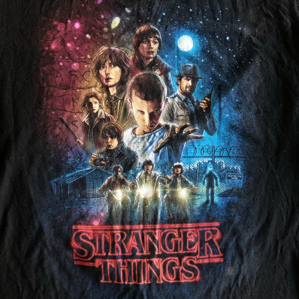 Stranger Things Black Tee. Size Small - image 3